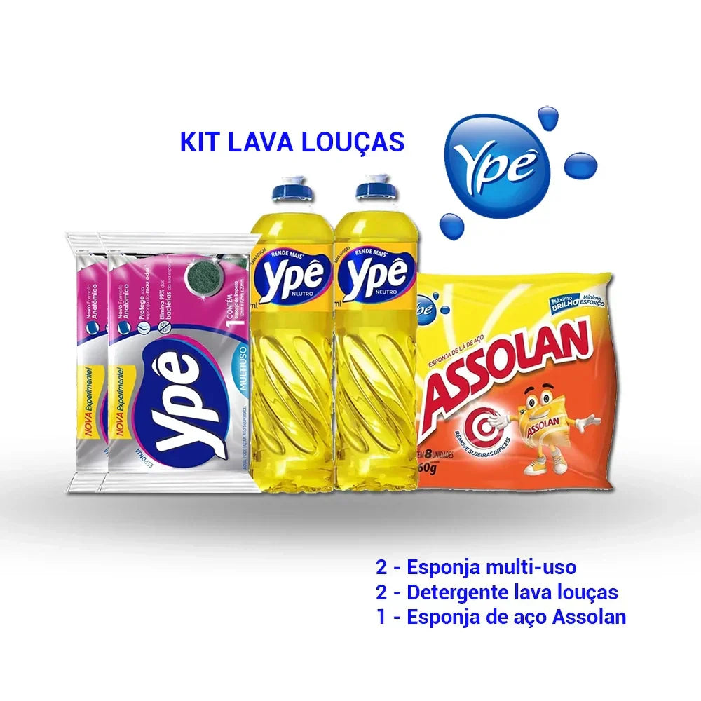 Kit Lava Louças Ypê com Assolan