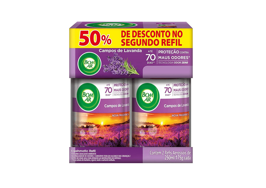 Odorizador Refil Campos de Lavanda Promocional 2 unidades de 250ml Freshmatic