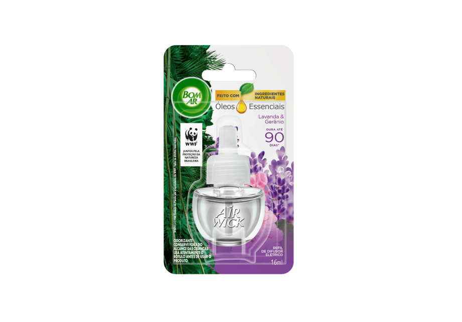 Odorizador Refil Elétrico Lavanda e Gerânio 16ml Bom Ar