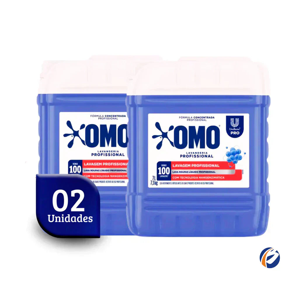 Kit 2und Lava Roupas Líquido Lavanderia Pro Omo 7L cada